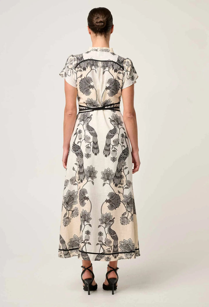 Xanthia Diamond Smock Placement Print Dress - Imperial Stone