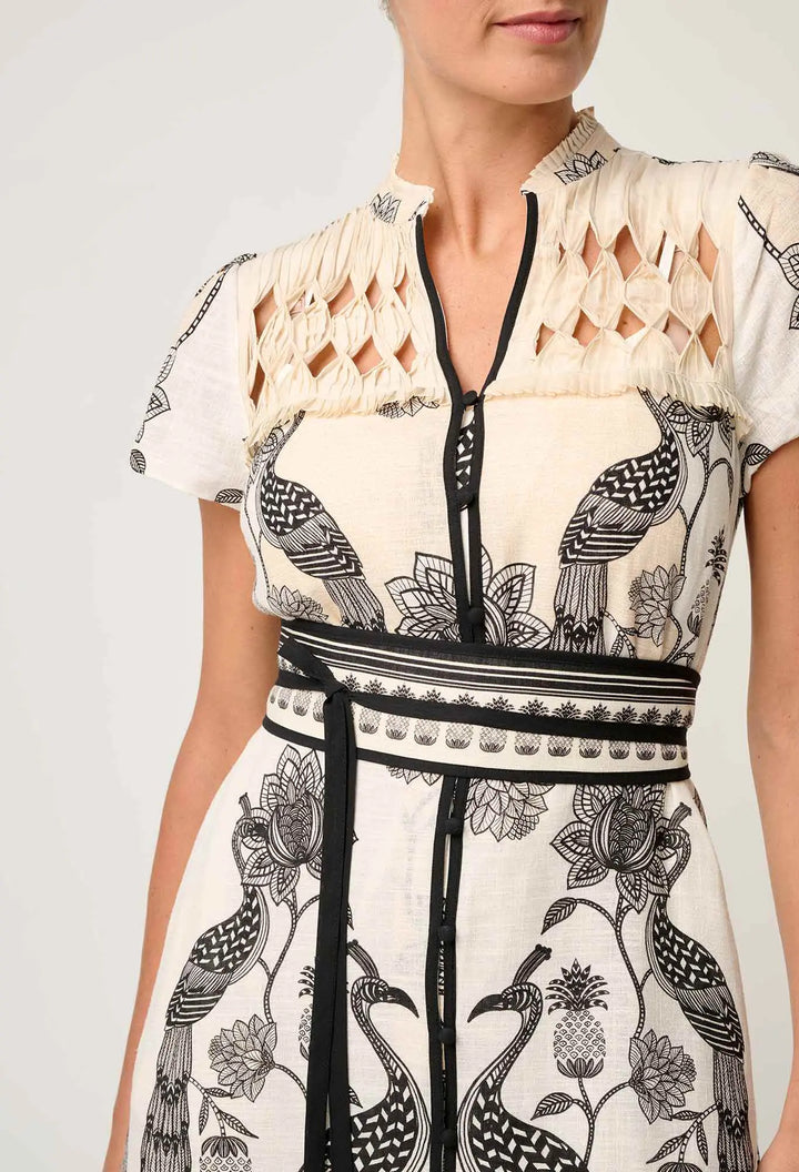 Xanthia Diamond Smock Placement Print Dress - Imperial Stone