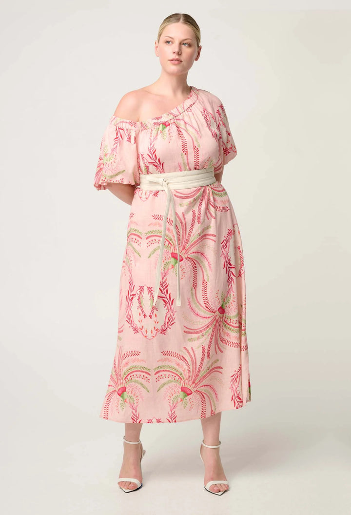 Zina One Shoulder Dress - Palmarosa