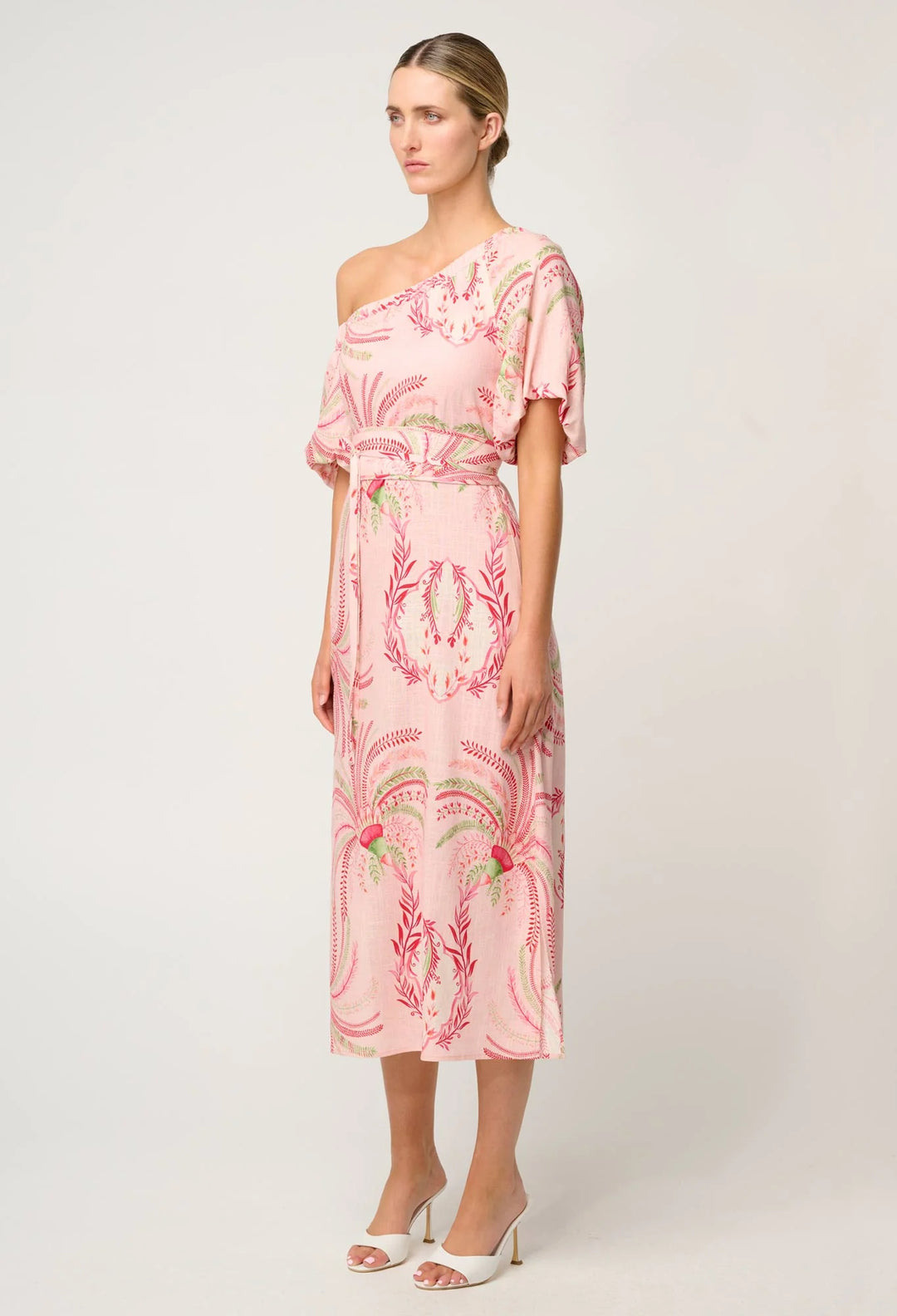 Zina One Shoulder Dress - Palmarosa