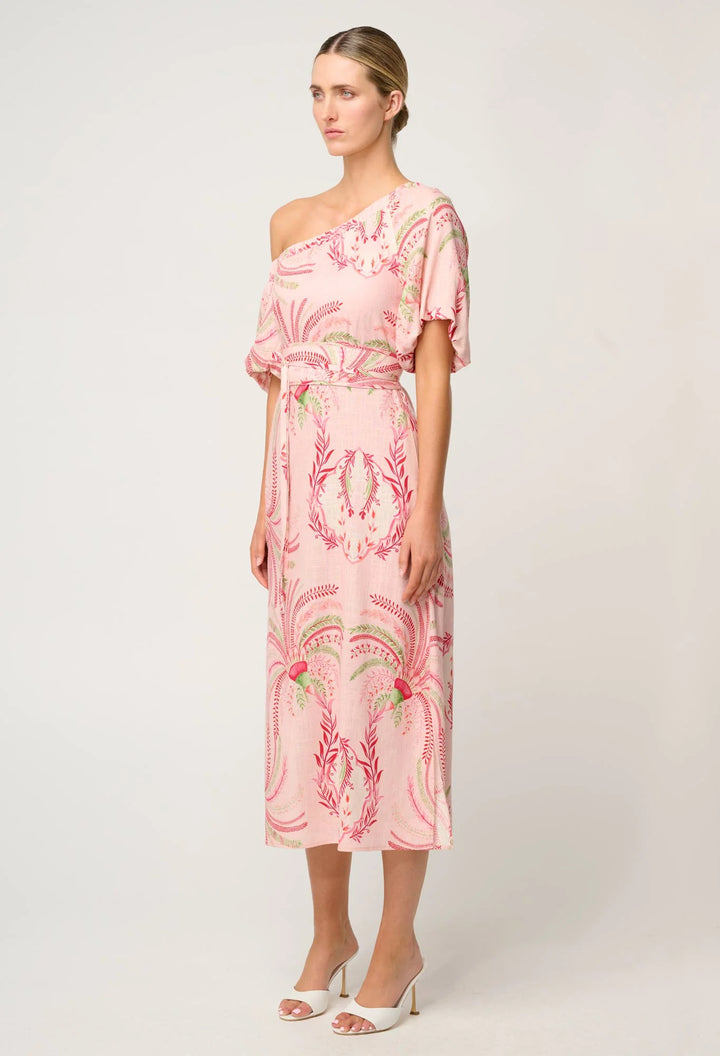 Zina One Shoulder Dress - Palmarosa