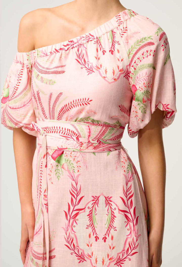 Zina One Shoulder Dress - Palmarosa