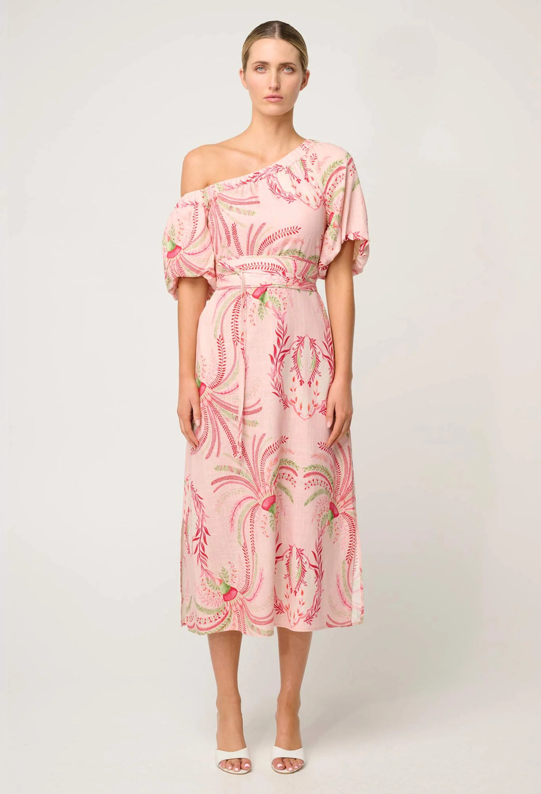 Zina One Shoulder Dress - Palmarosa