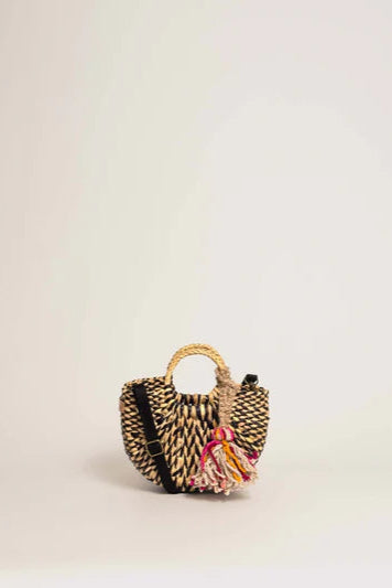 The Fiesta Mini Classic Crossbody - Marbled Black Natural