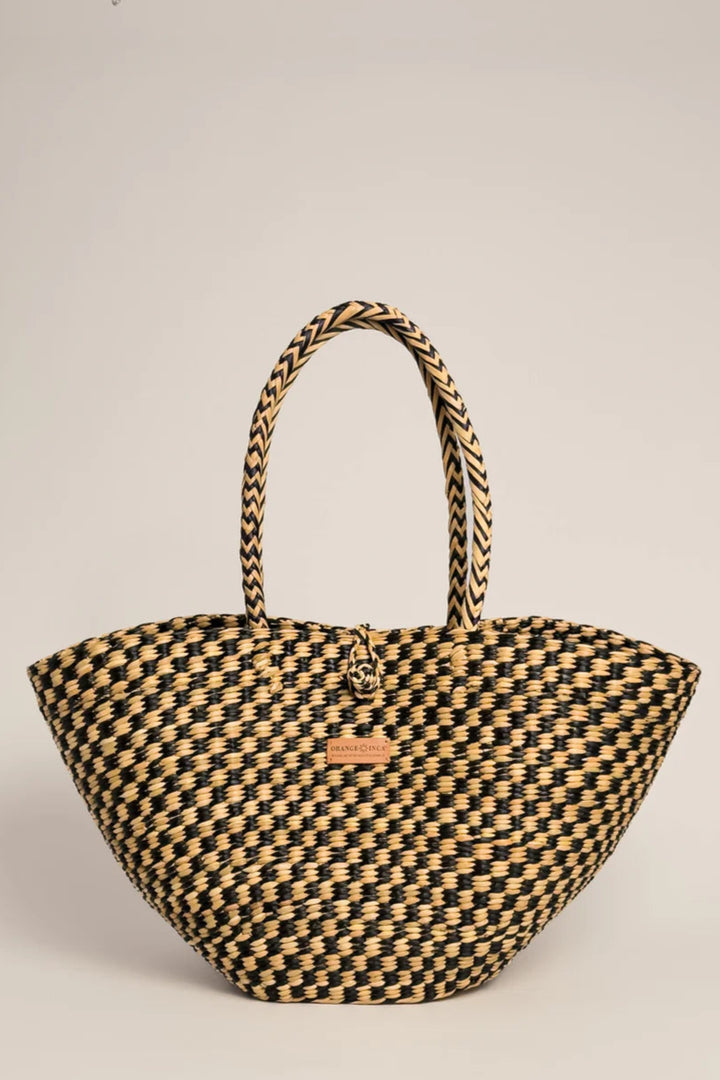 The Playa Tote - Checkered Black Natural