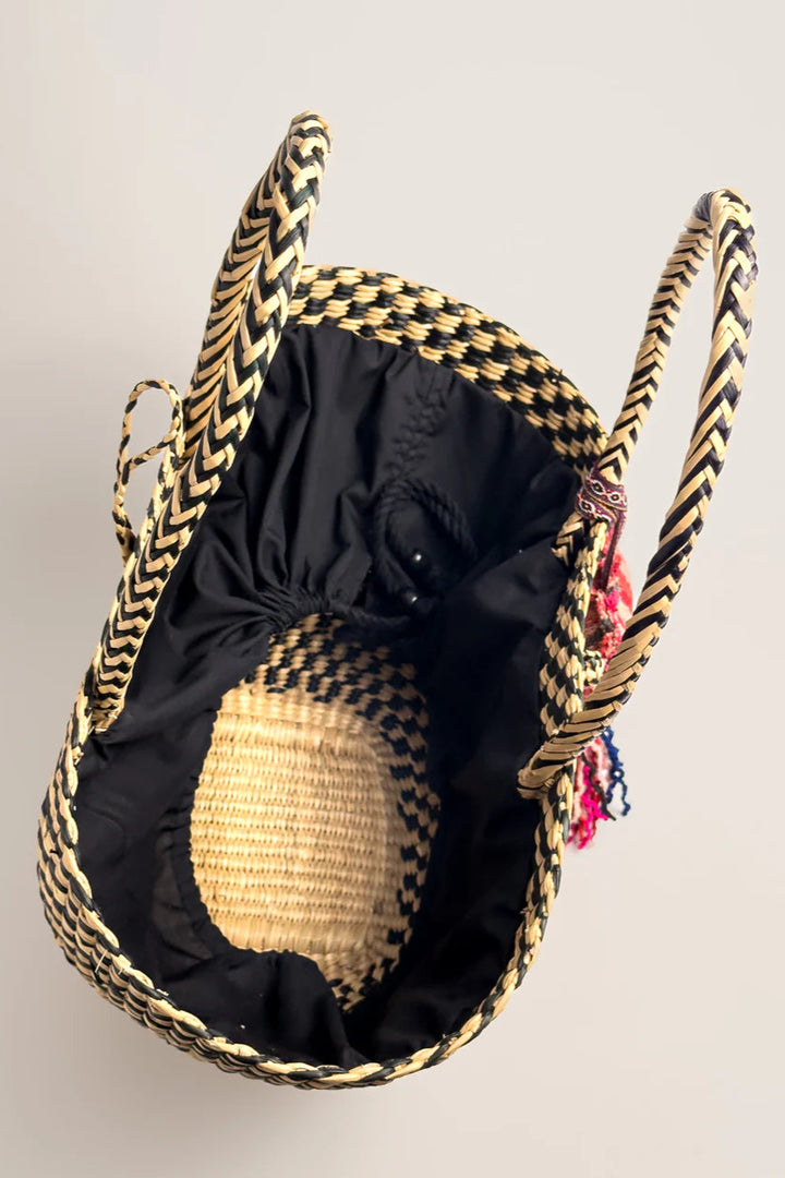 The Playa Tote - Checkered Black Natural
