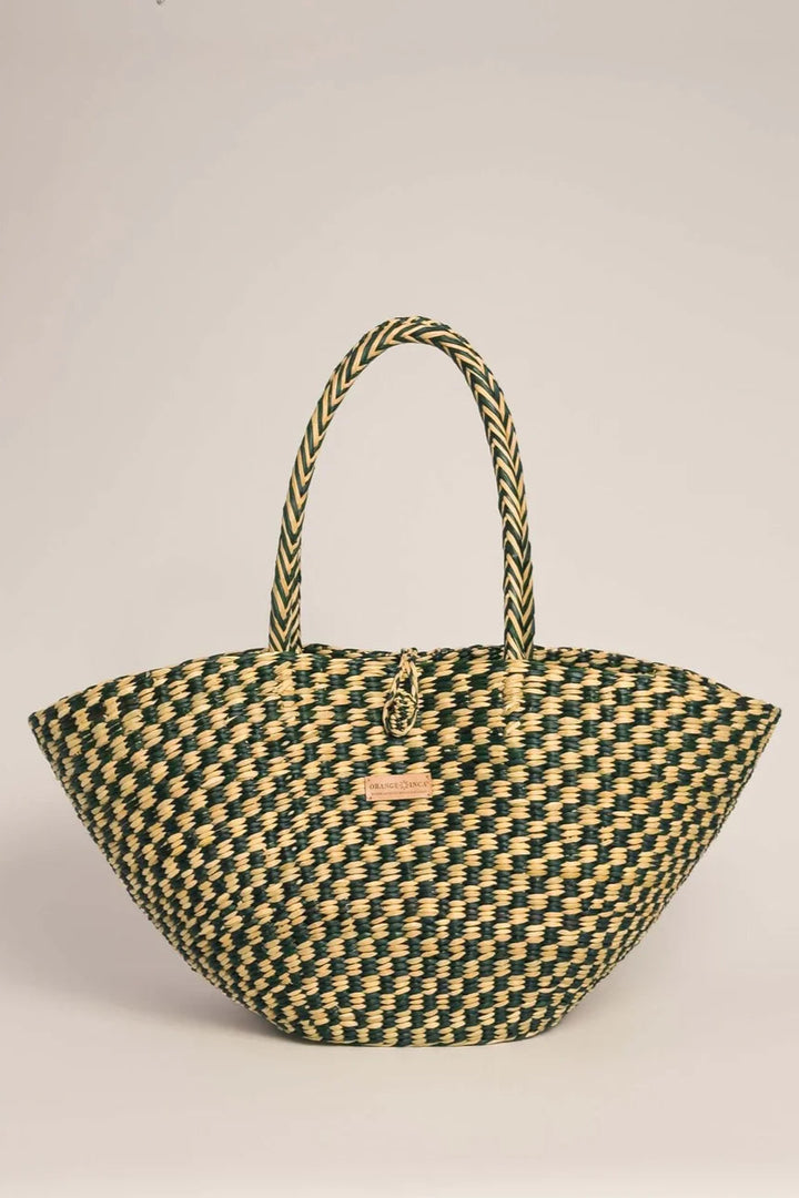 The Playa Tote - Checkered Olive Natural