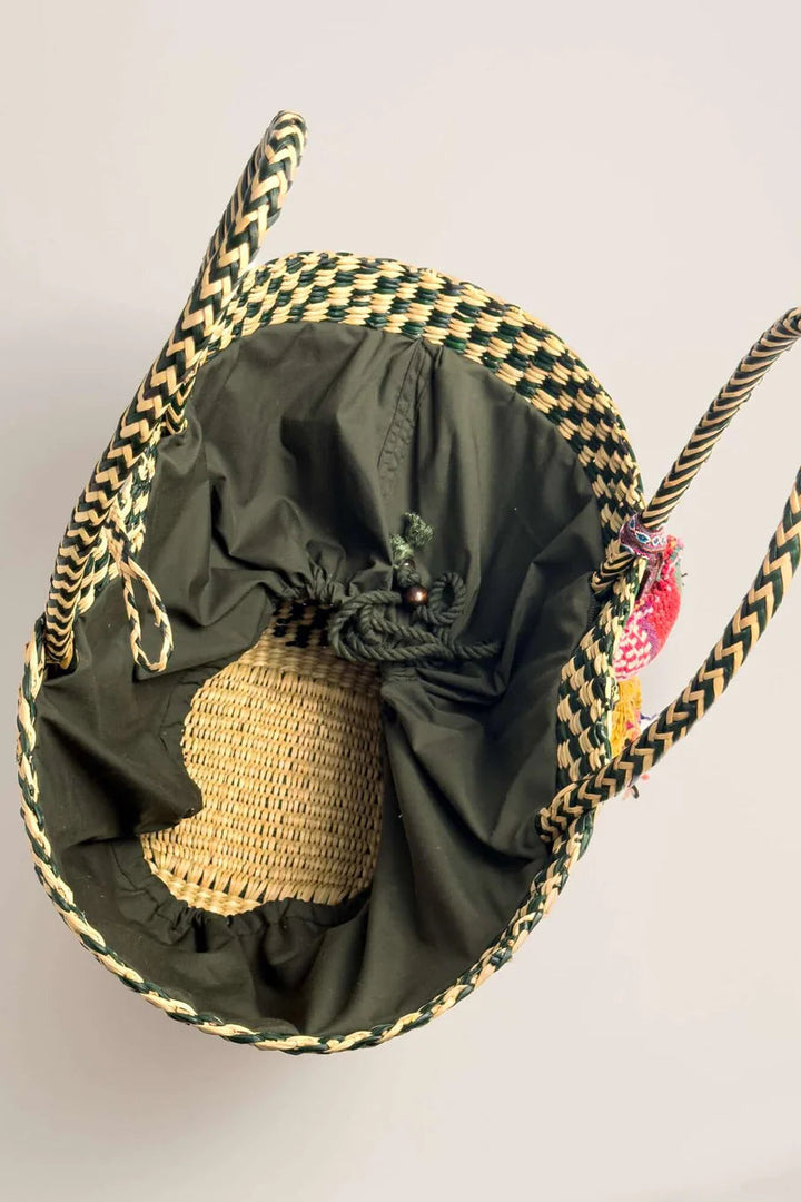 The Playa Tote - Checkered Olive Natural