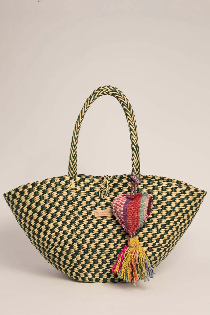 The Playa Tote - Checkered Olive Natural