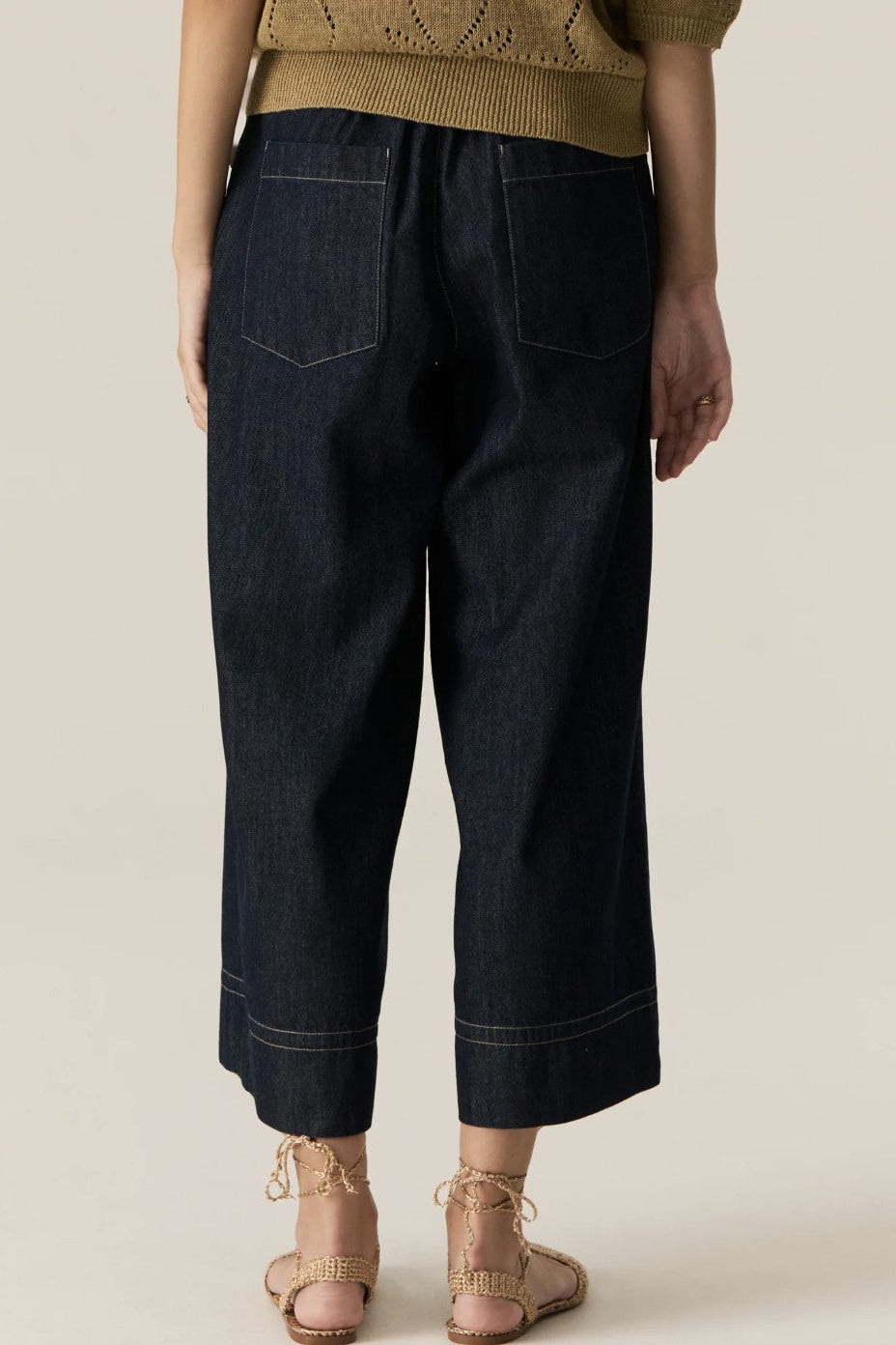 Carsen Crop Pant - Dark Wash