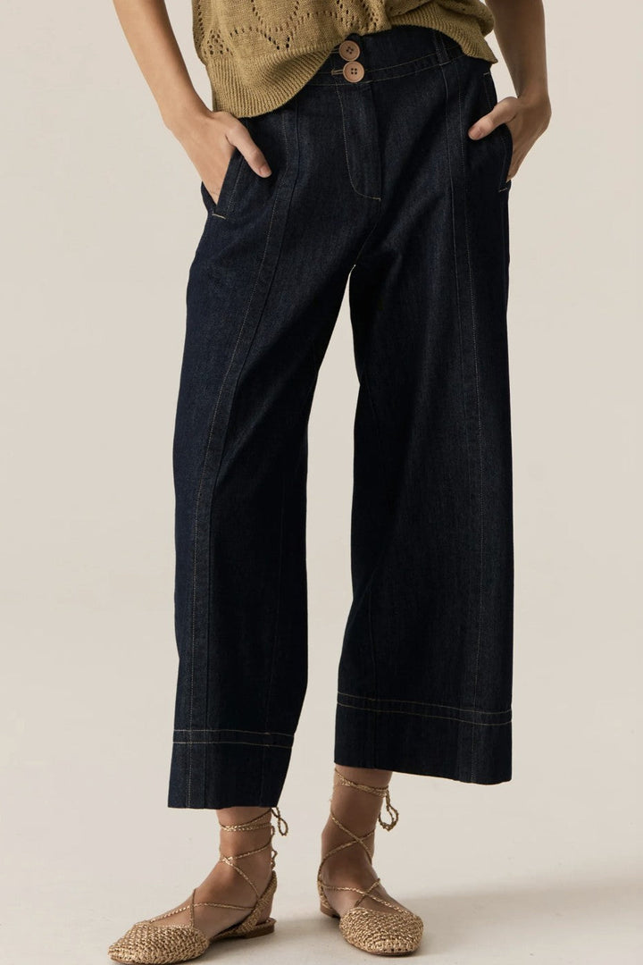 Carsen Crop Pant - Dark Wash