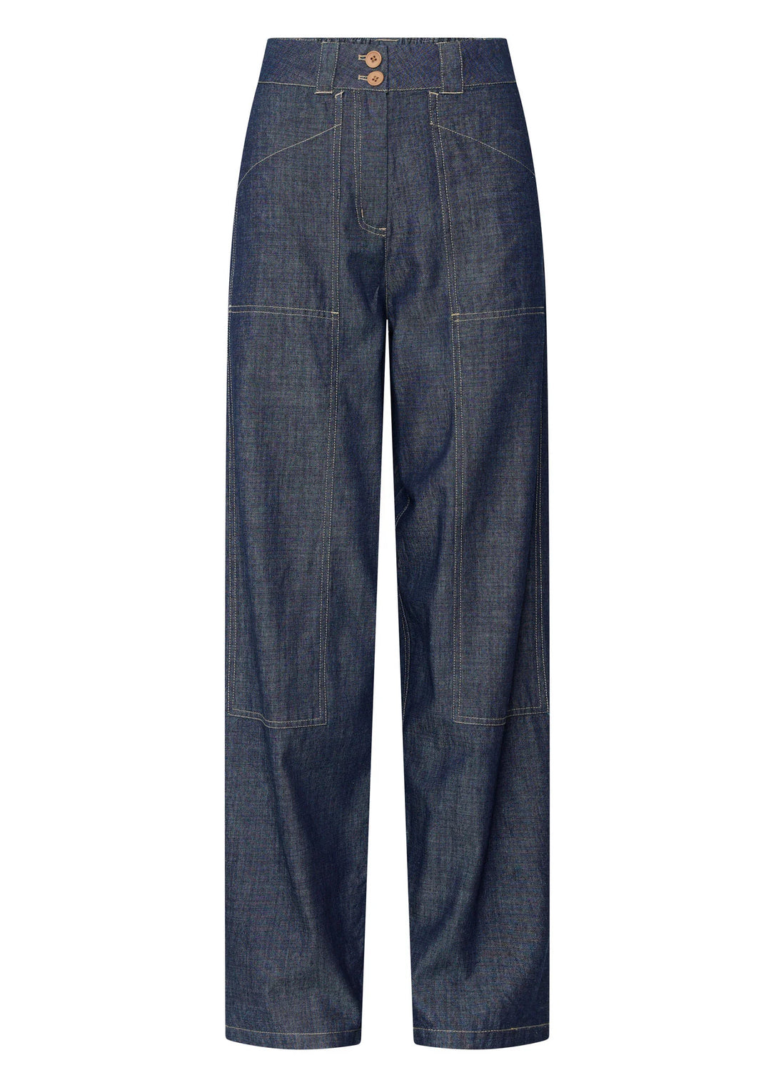 Pair of blue jeans on a white background