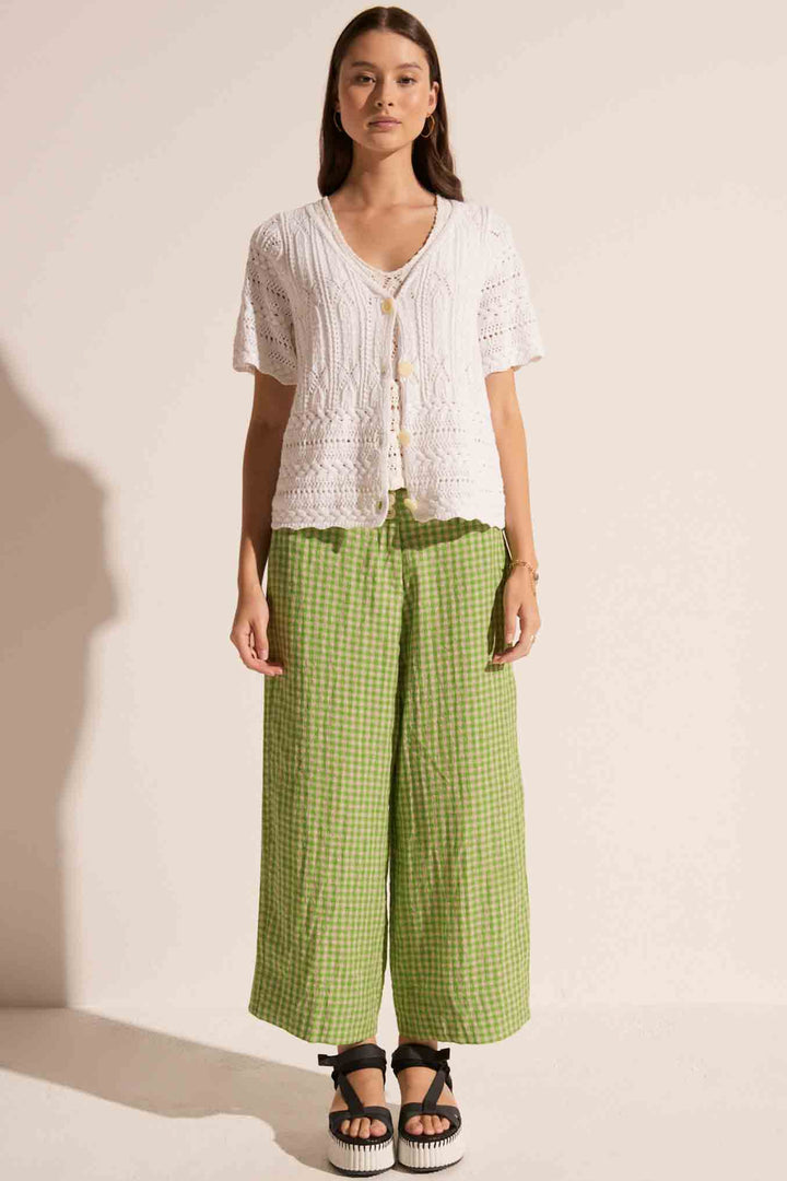 Maui Pointelle Cardi - White