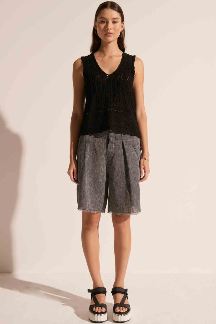 Maui Pointelle Tank - Black