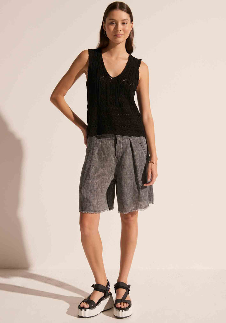 Maui Pointelle Tank - Black