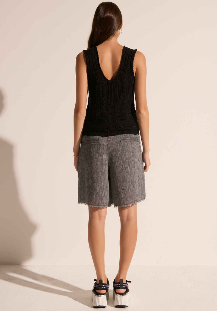 Maui Pointelle Tank - Black