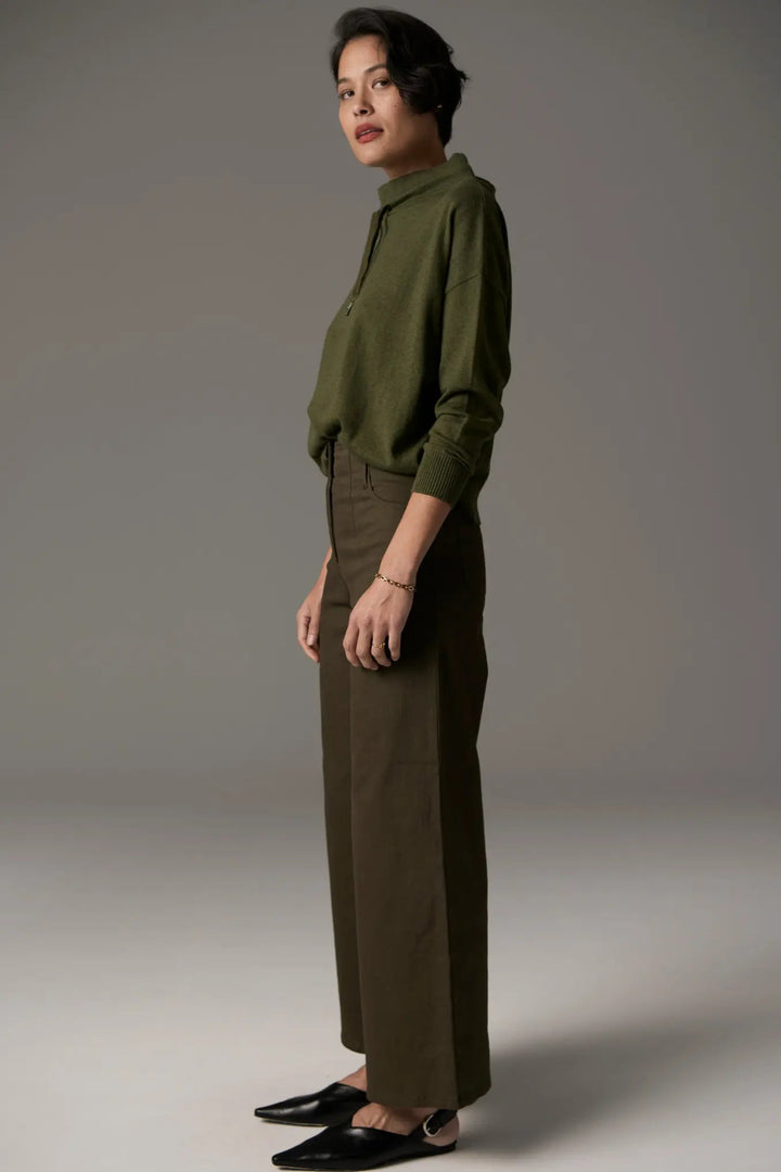 Beech Drawcord Knit - Khaki