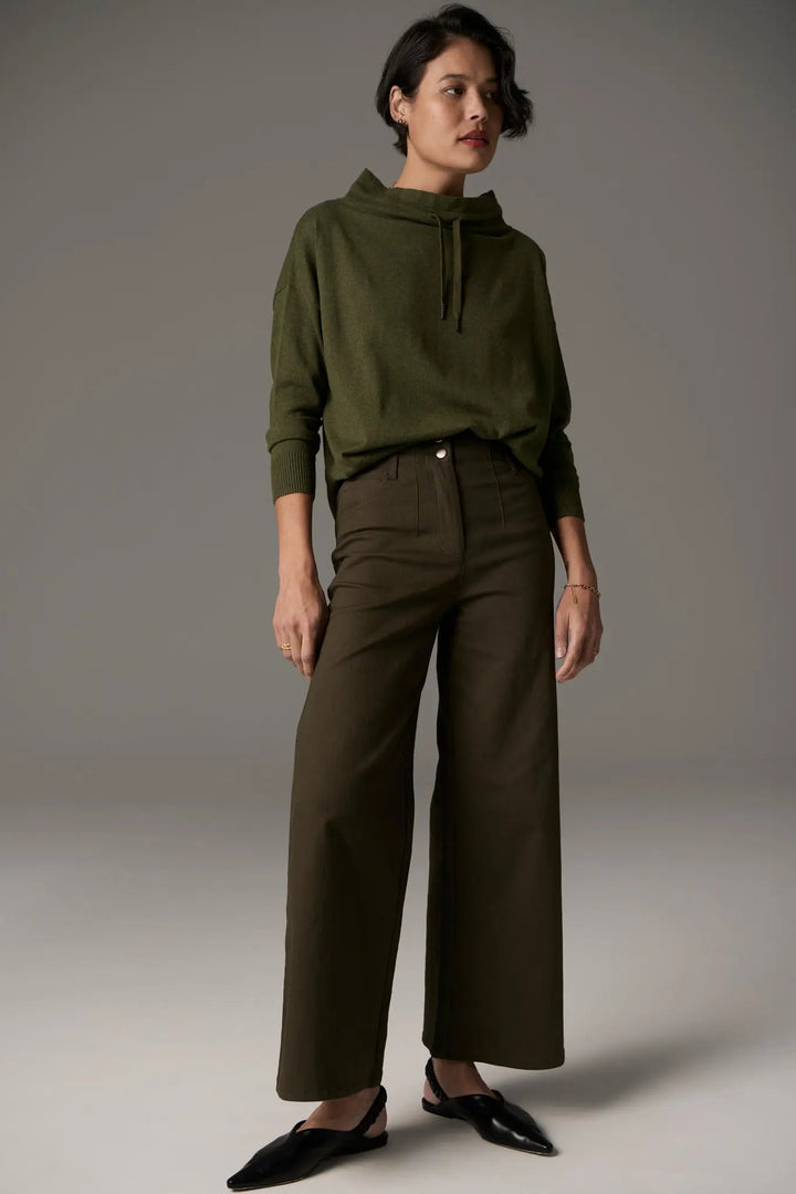 Beech Drawcord Knit - Khaki