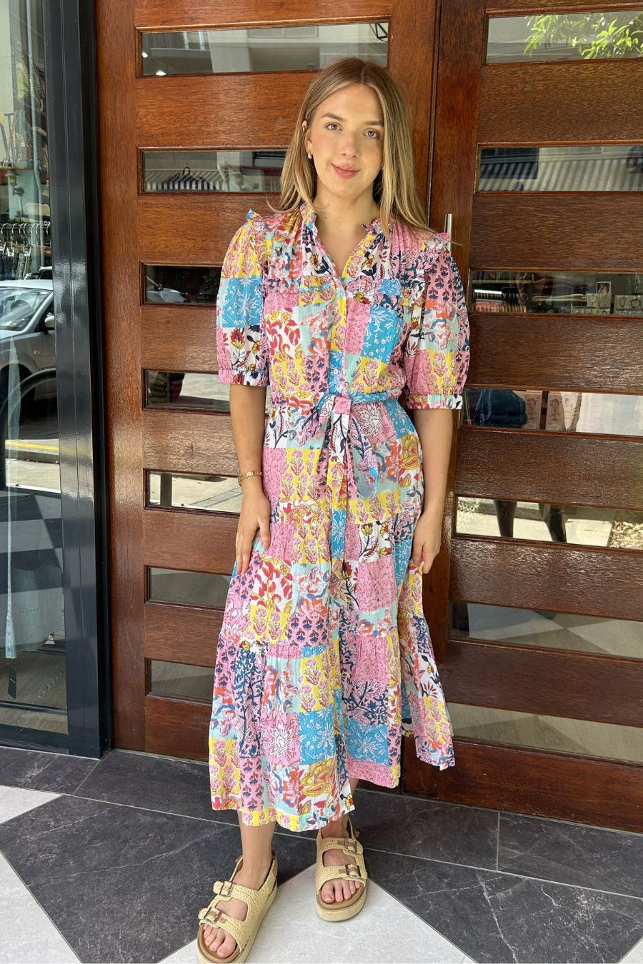 Pacific Midi Dress - Patchwork