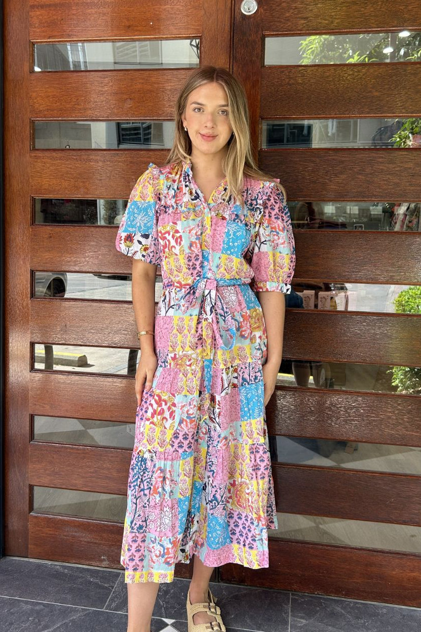 Pacific Midi Dress - Patchwork