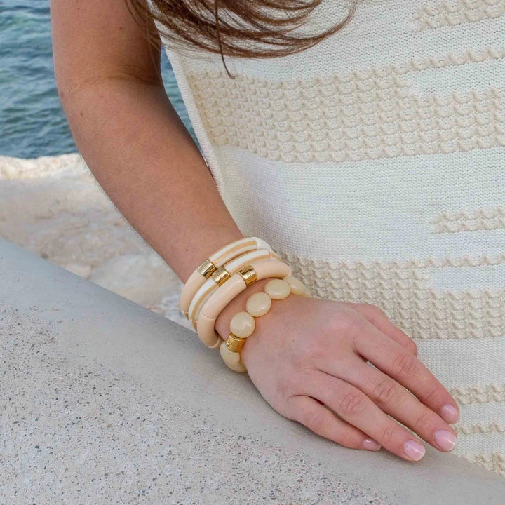 Bombom Resin Bracelet - Beige