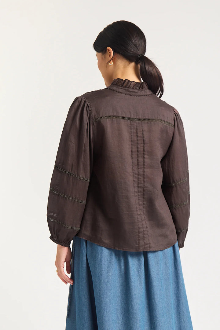 Paris Ramie Blouse - Chocolate