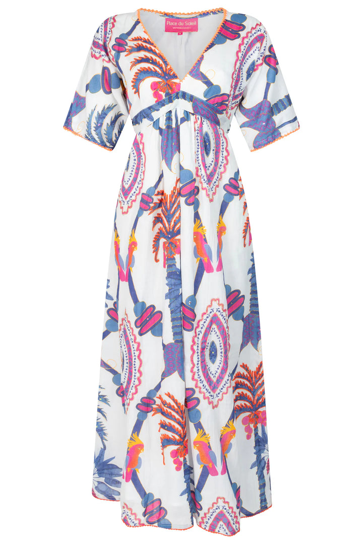 Rosa Blue Bird Long Dress