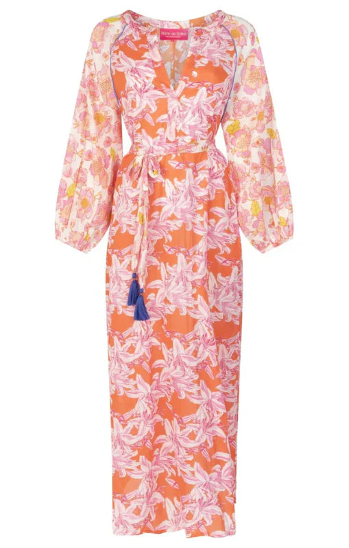 White Pink Rosa Flower Dress