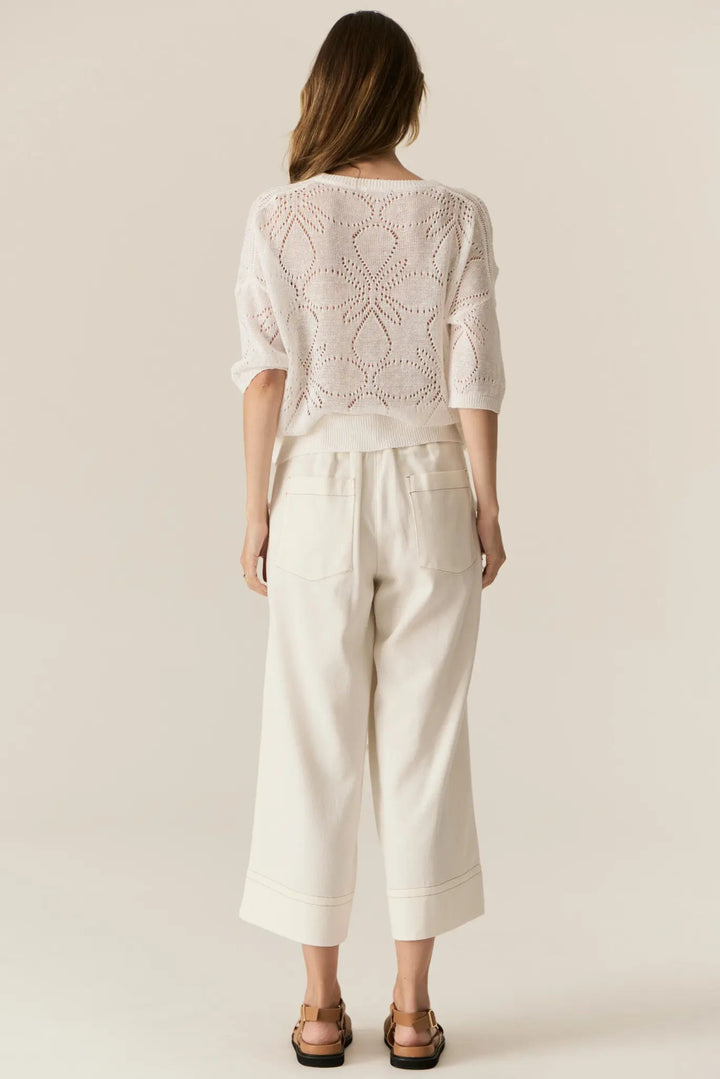 Pol Carsen Crop Pant Ecru