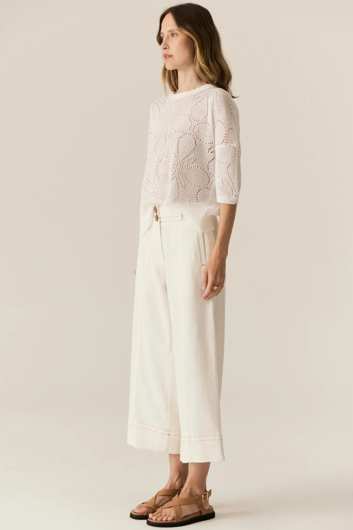 Pol Carsen Crop Pant Ecru