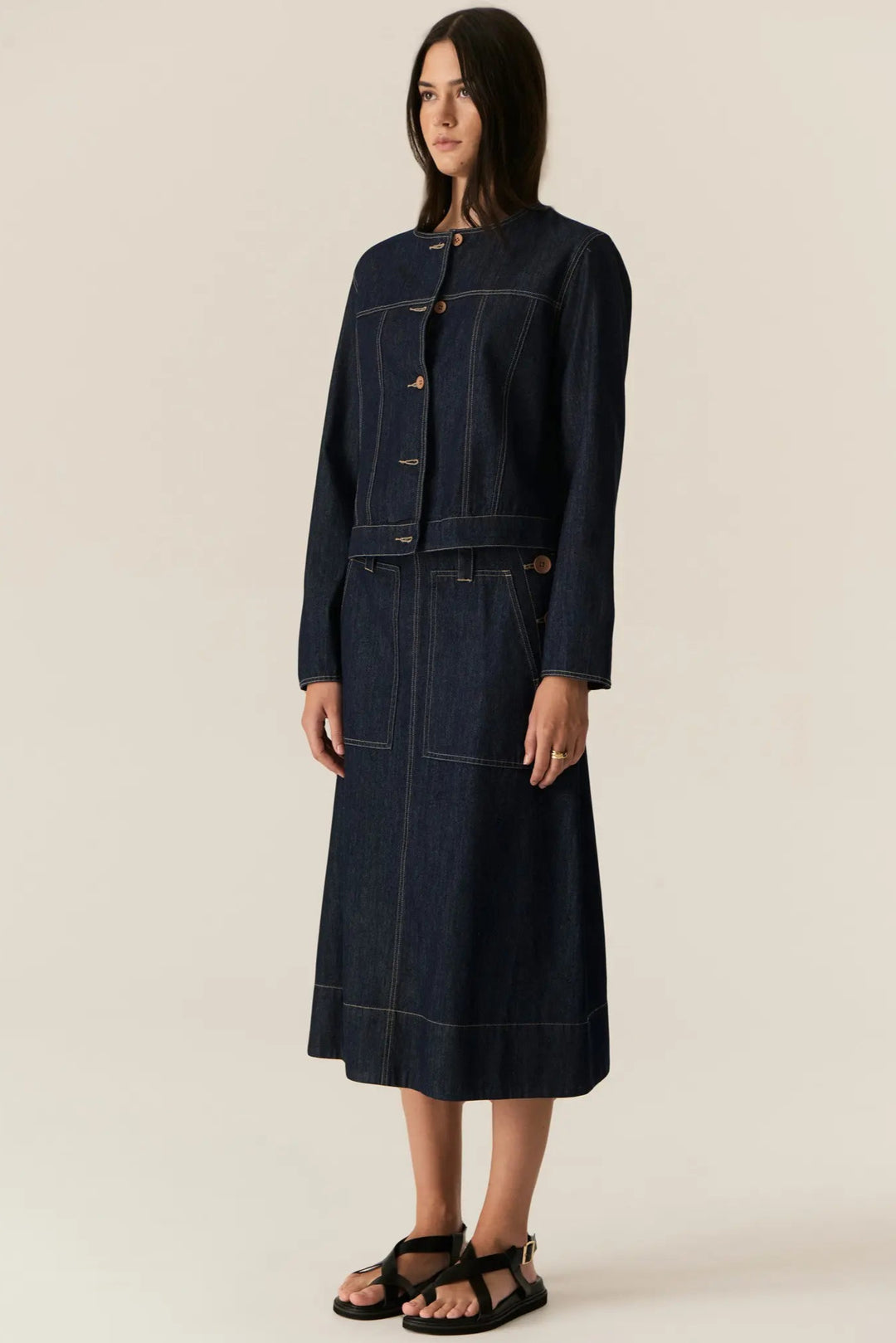 Pol Carsen Skirt Dark Wash