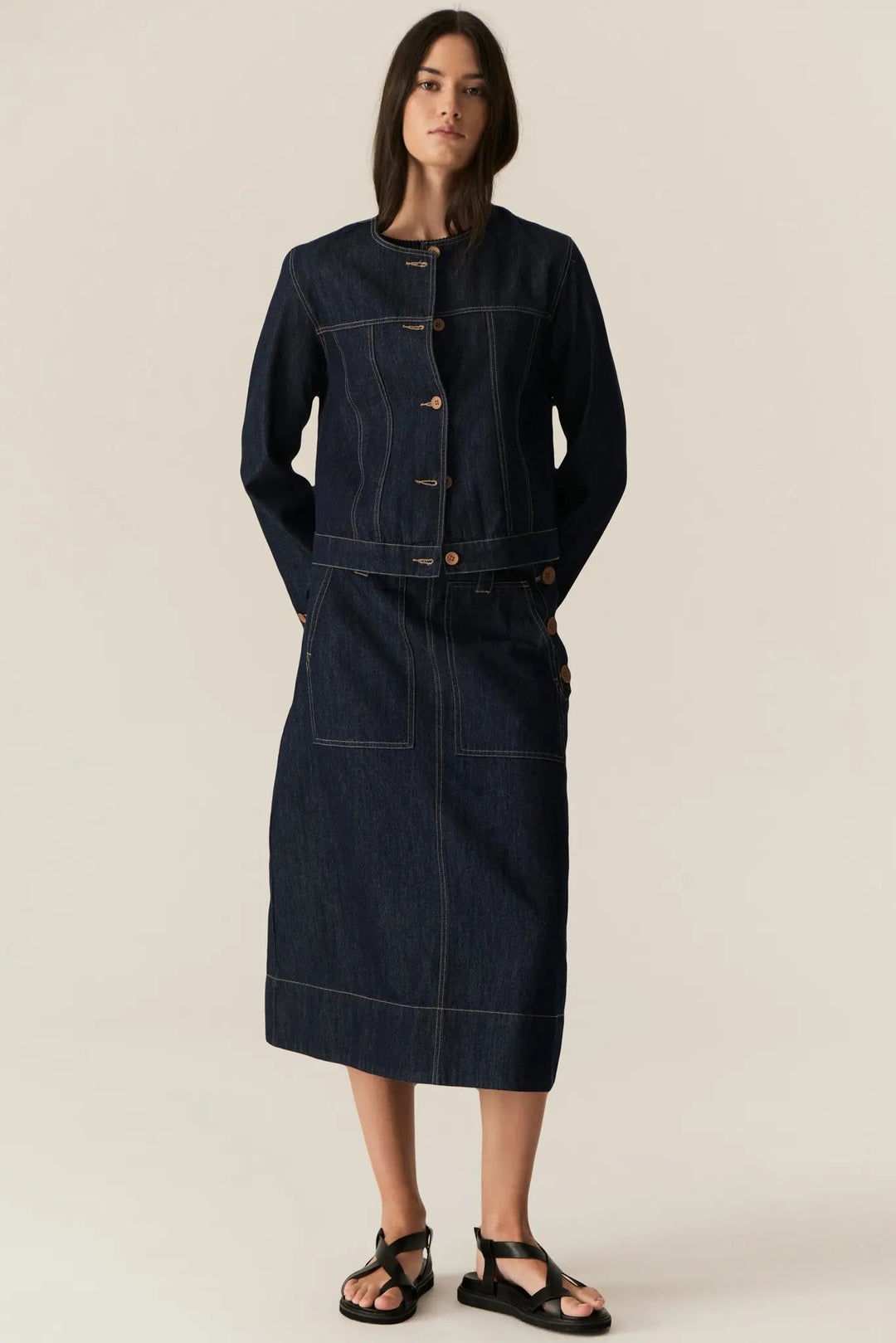 Pol Carsen Skirt Dark Wash