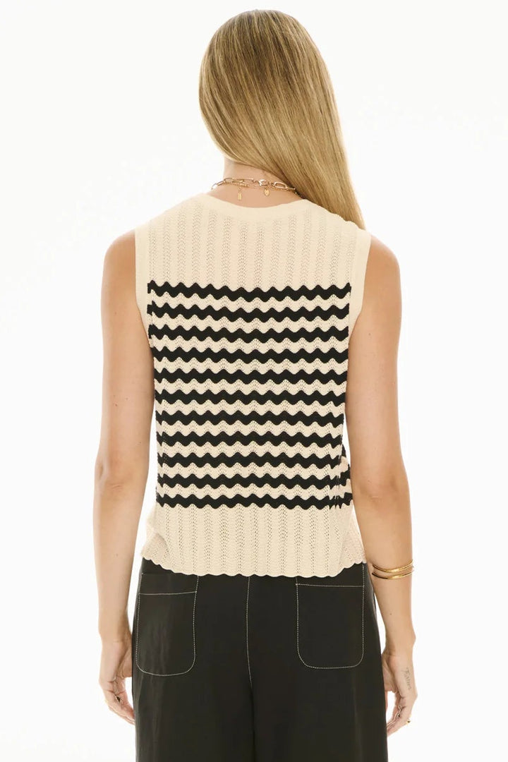 Pol Clothing Bonde Tank Knit Ivory Black