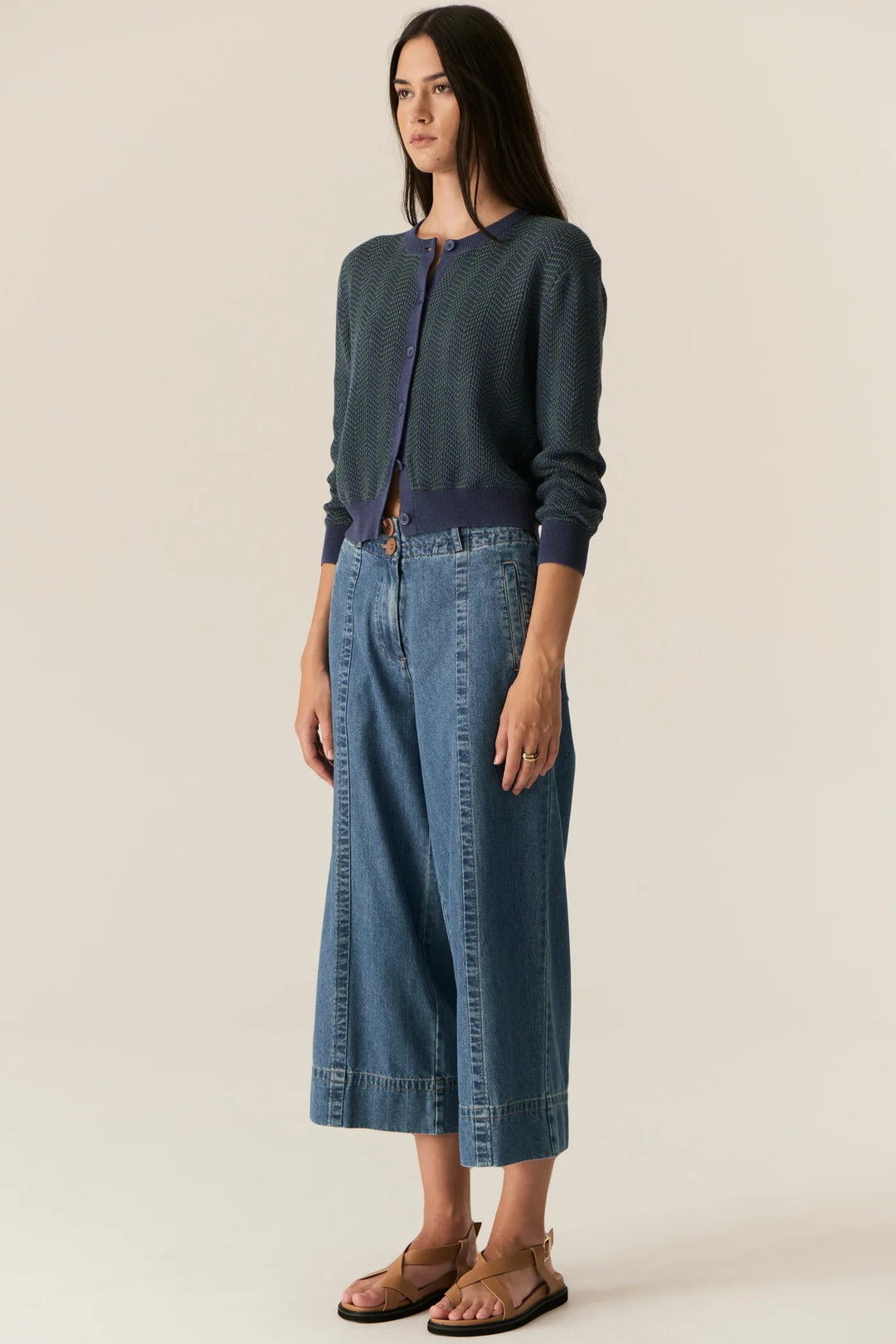 Pol Clothing Carsen Cropped Pant Light Wash