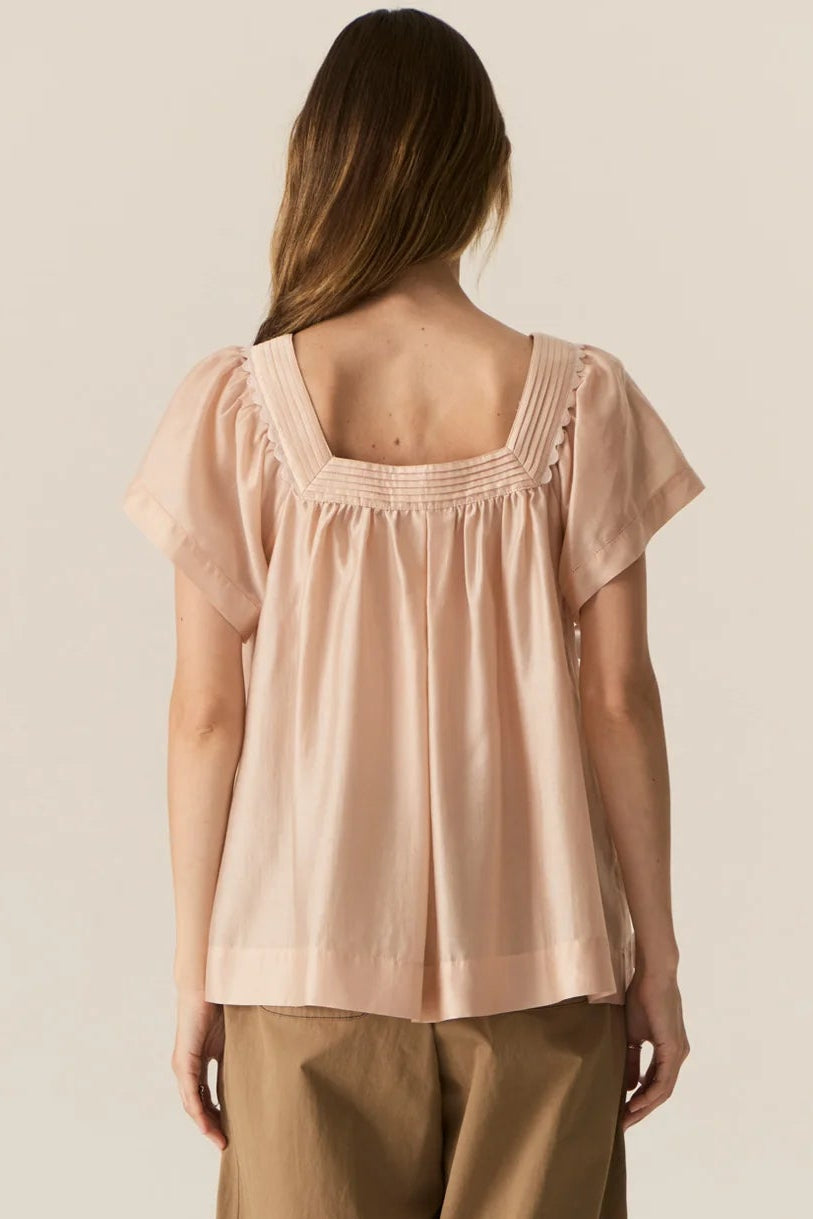 Pol Clothing Elea Pintuck Top Pink