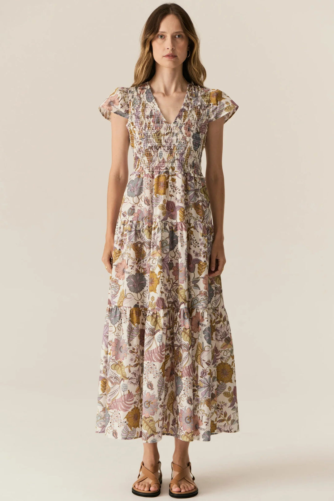 Pol Clothing Marla Shirred Dress