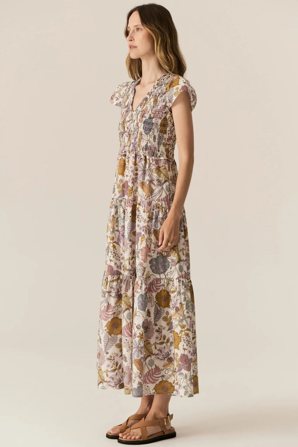 Pol Clothing Marla Shirred Dress