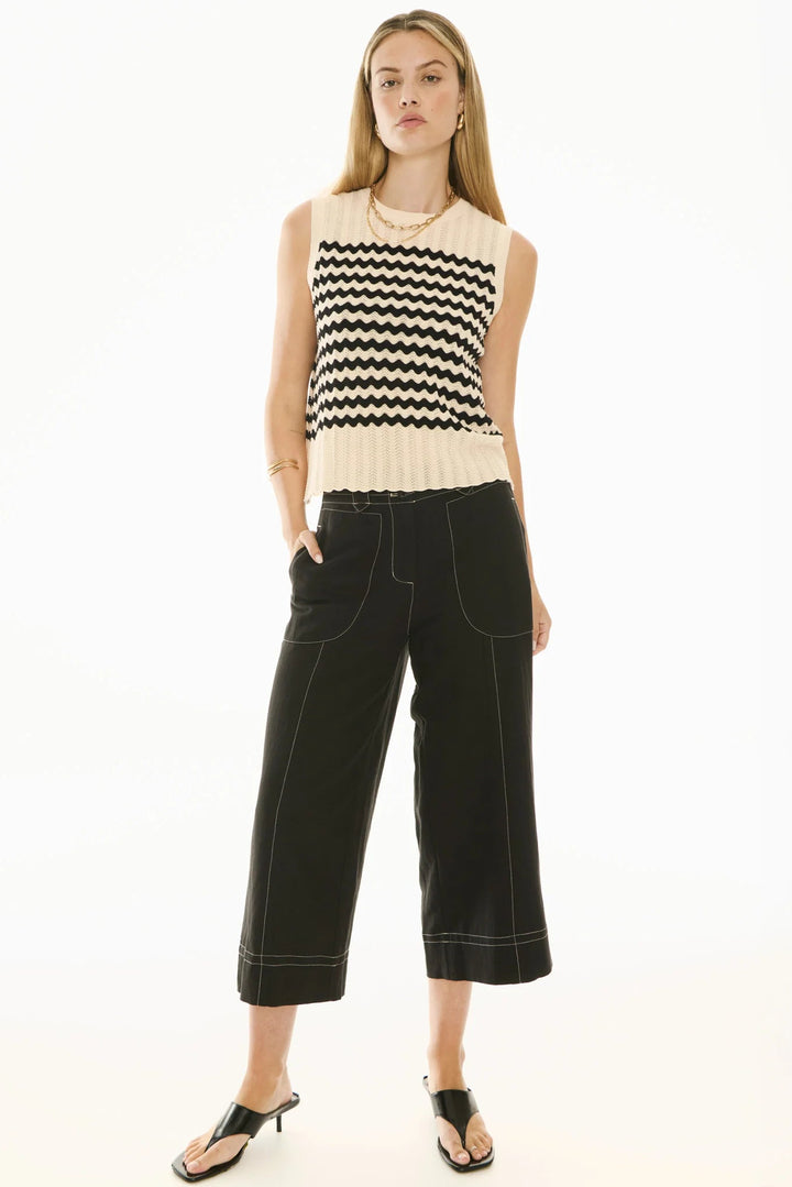 Pol Clothing Oskar Cropped Pant Black