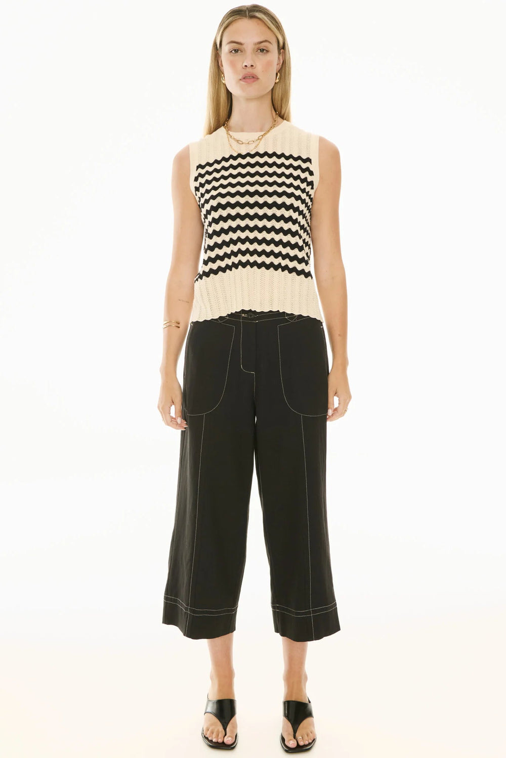 Pol Clothing Oskar Cropped Pant Black