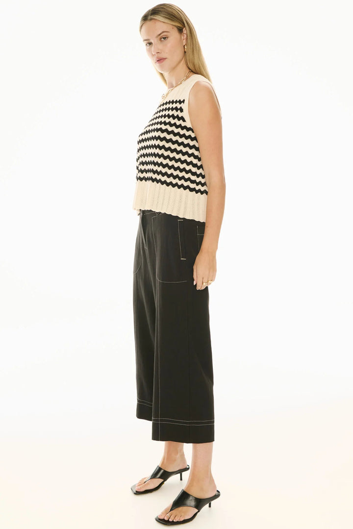 Pol Clothing Oskar Cropped Pant Black