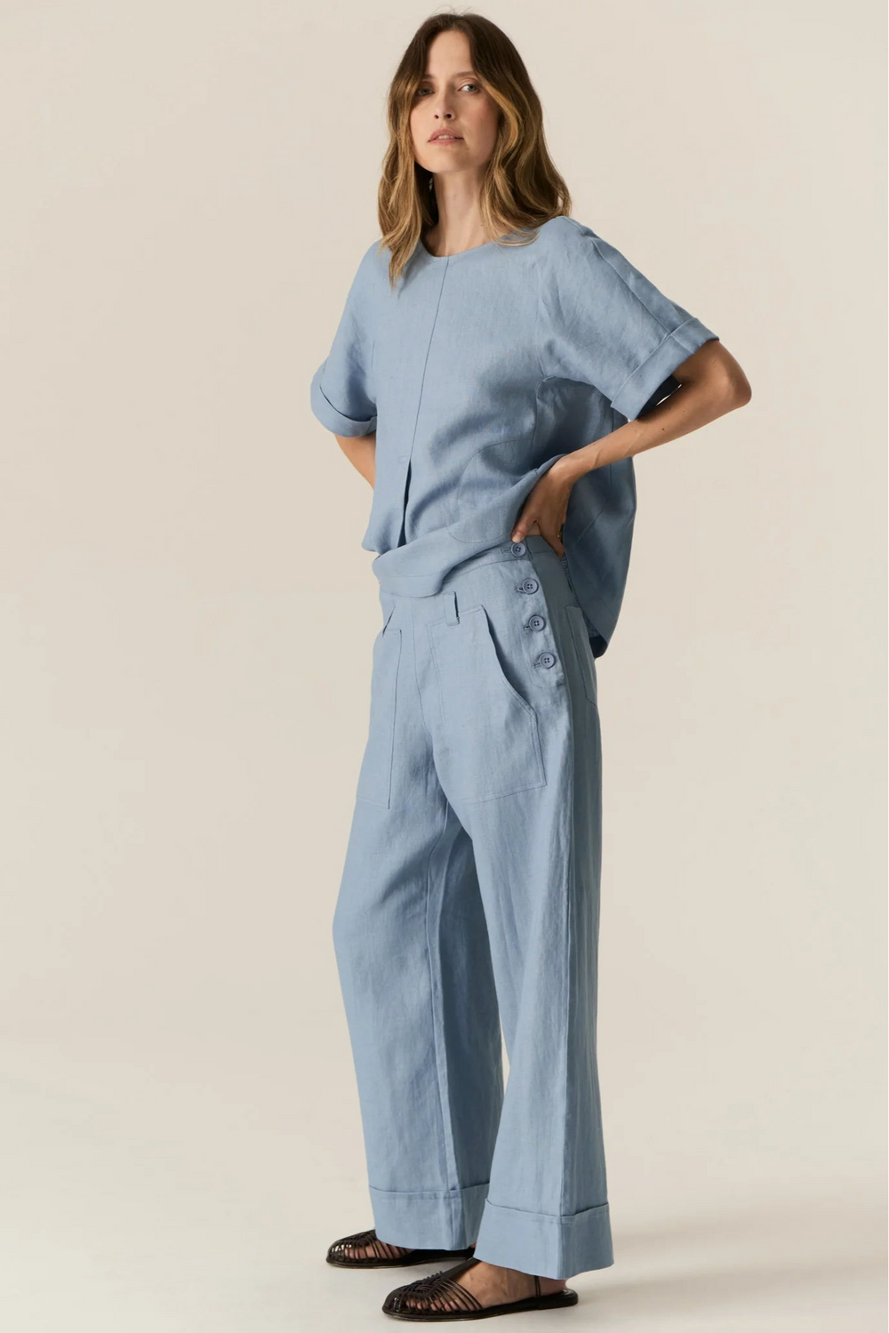 Pol Clothing Saga Pant Blue