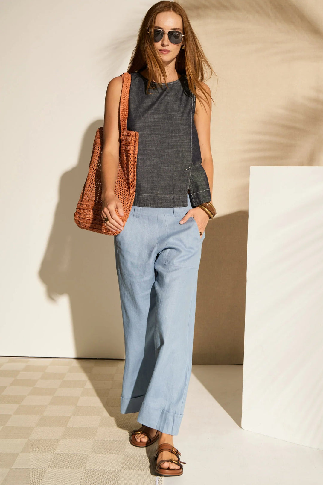 Pol Clothing Saga Pant Blue