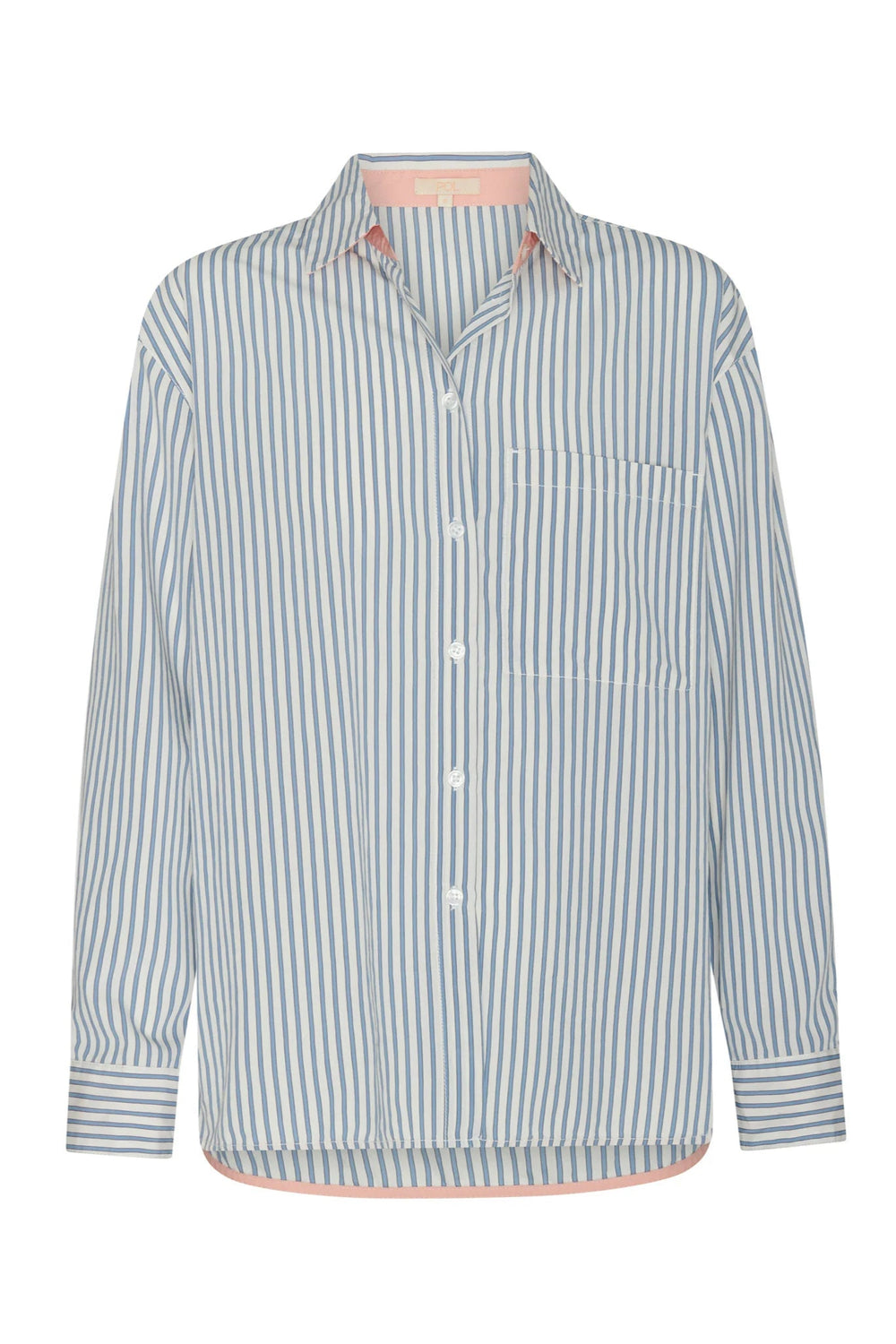 Pol Clothing Vera Long Sleeve Shirt Blue Stripe