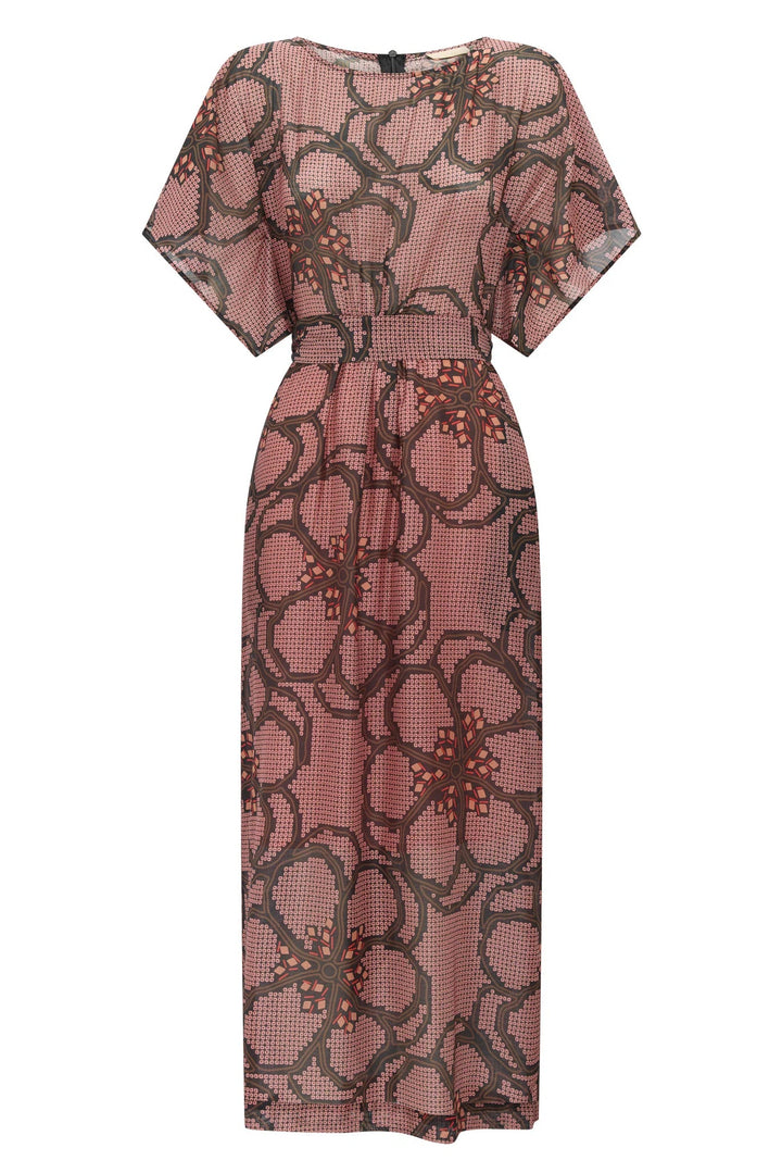 Lace dress with floral pattern on a white background