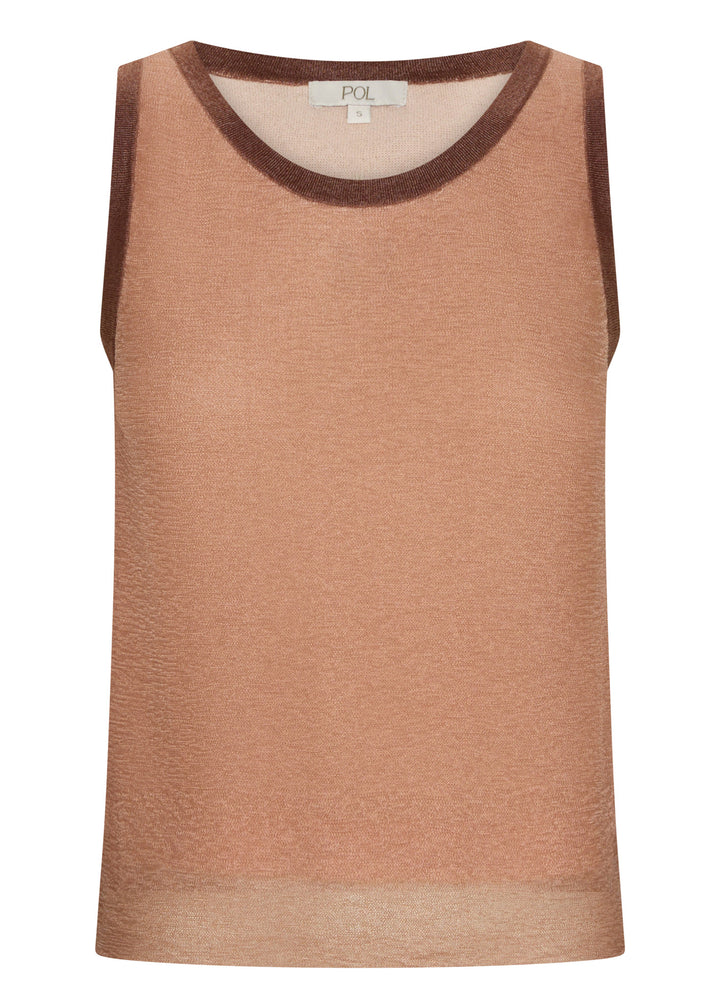 Kaspar Layered Tank - Pink/Toffee