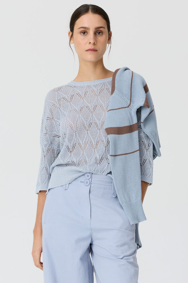 Rosin Pointelle Tee - Blue