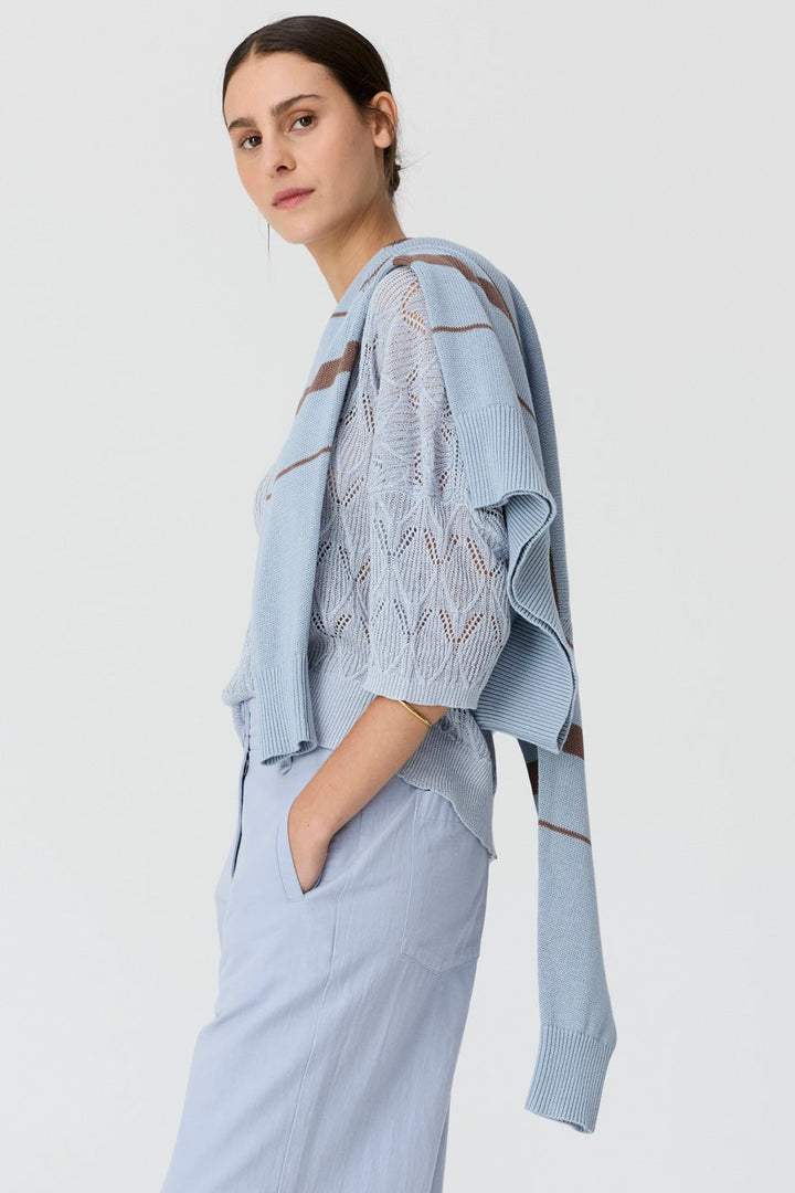 Rosin Pointelle Tee - Blue
