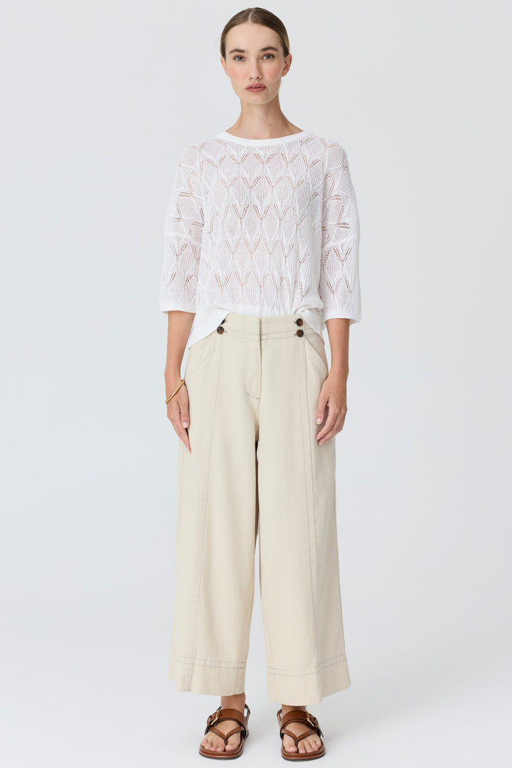 Rosin Pointelle Tee - White