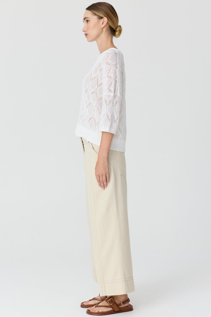 Rosin Pointelle Tee - White
