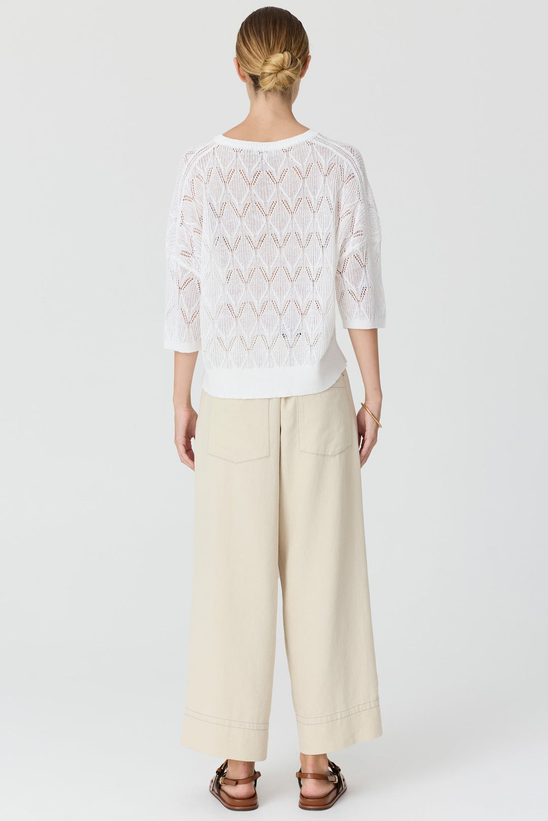 Rosin Pointelle Tee - White
